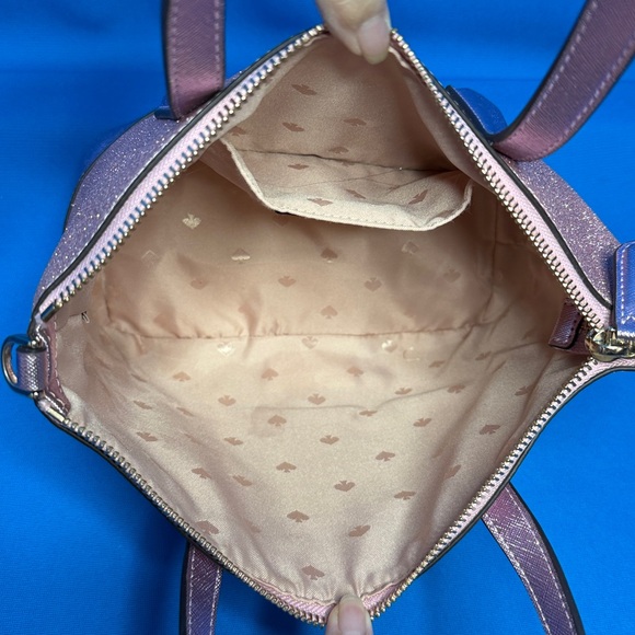 KATE SPADE ♠️ LOLA ROSE PINK GLITTER SHIMMER SPARKLE SATCHEL / HANDBAG / TOTE - Picture 15 of 17